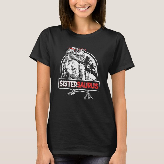 Sistersaurus Rex Dinosaur Sister Saurus Family Mat T-Shirt (Front)