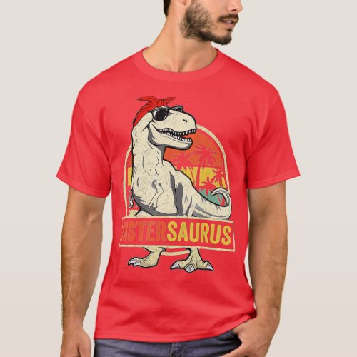 Sistersaurus T Rex Dinosaur Sister Saurus Family M T_Shirt