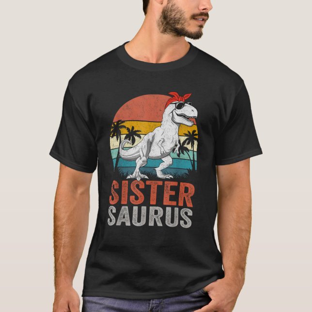 Sistersaurus T Rex Dinosaur Sister Saurus Family M T-Shirt (Front)