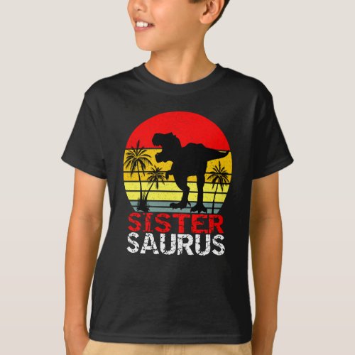 Sistersaurus T Rex Dinosaur T_Shirt