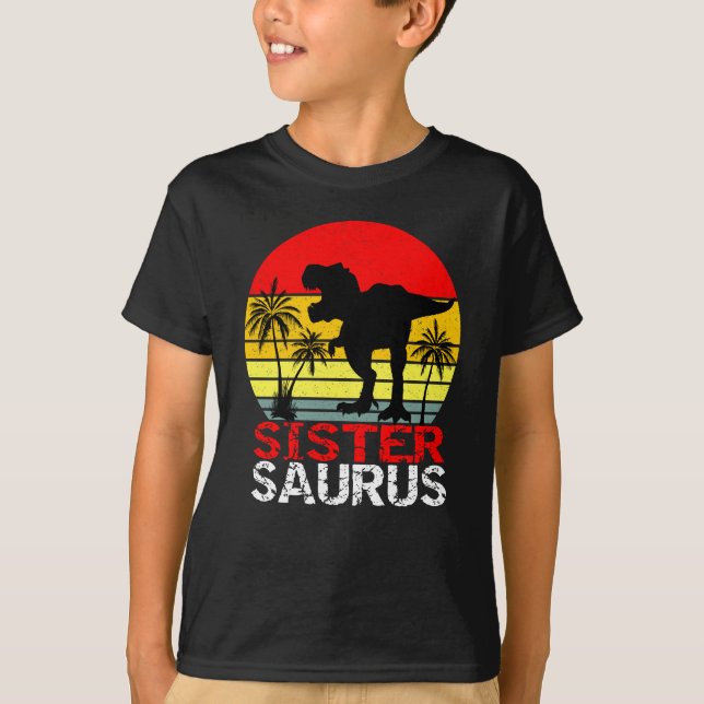 Sistersaurus T Rex Dinosaur T-Shirt (Front)