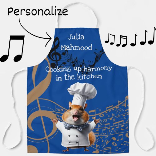 Sisterss Music lover singer cook mouse  Apron