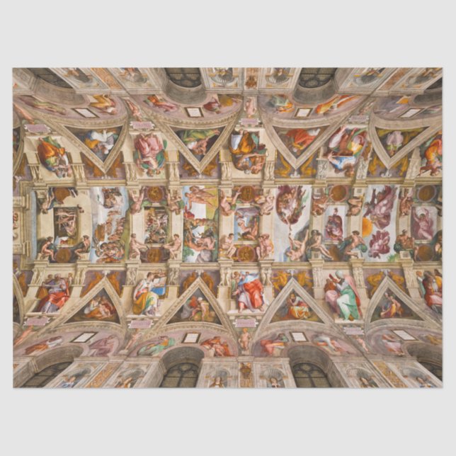 Sistine Chapel Ceiling, 1512 by Michelangelo Tissue Paper (Front)