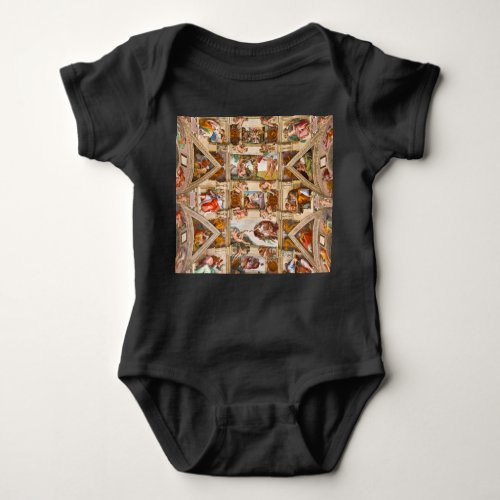 Sistine Chapel Ceiling by Michelangelo Buonarroti Baby Bodysuit