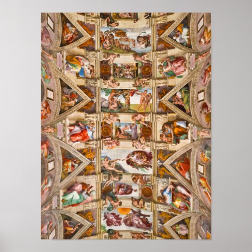 Sistine Chapel Ceiling by Michelangelo Buonarroti Poster