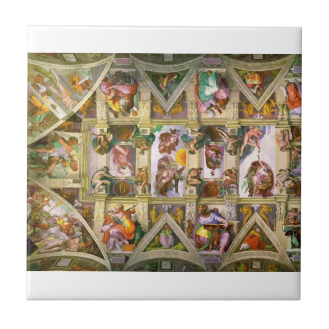 Sistine Chapel Ceiling By Michelangelo Ceramic Tile (Front)