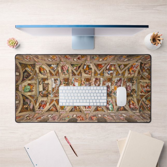 Sistine Chapel Ceiling by Michelangelo Desk Mat (Office 1)