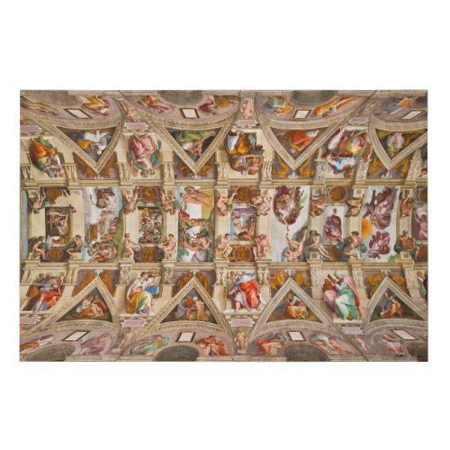 Sistine Chapel Ceiling by Michelangelo Faux Canvas Print