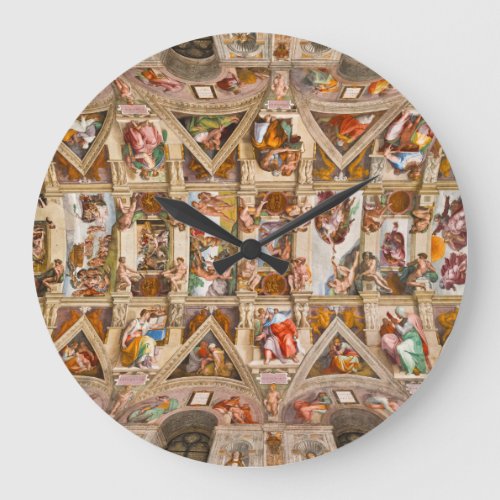Sistine Chapel Ceiling by Michelangelo Large Clock