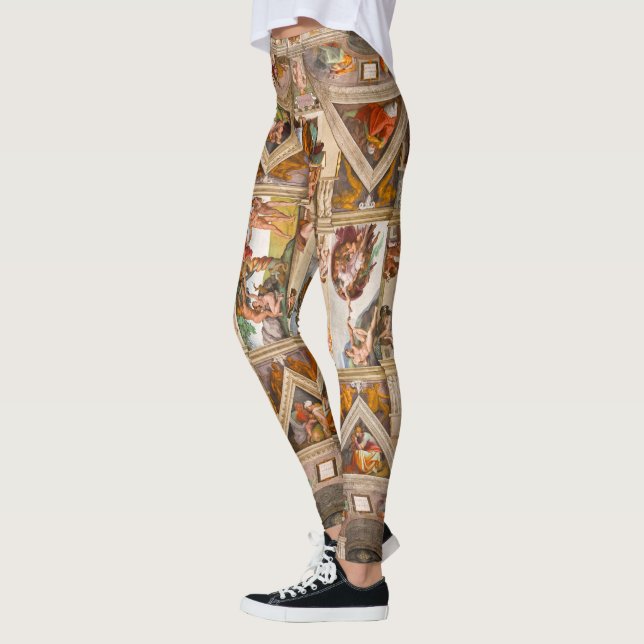 Sistine Chapel Ceiling by Michelangelo Leggings (Left)