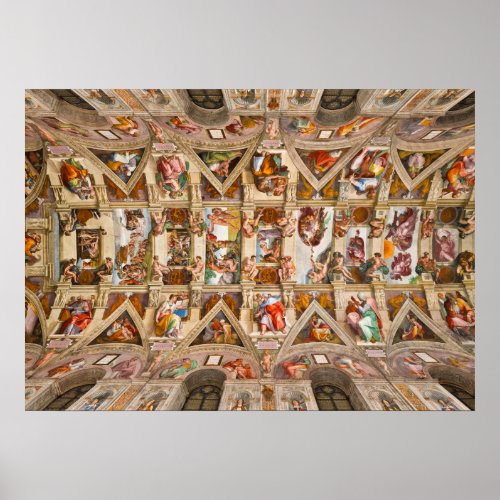 Sistine Chapel Ceiling by Michelangelo Poster