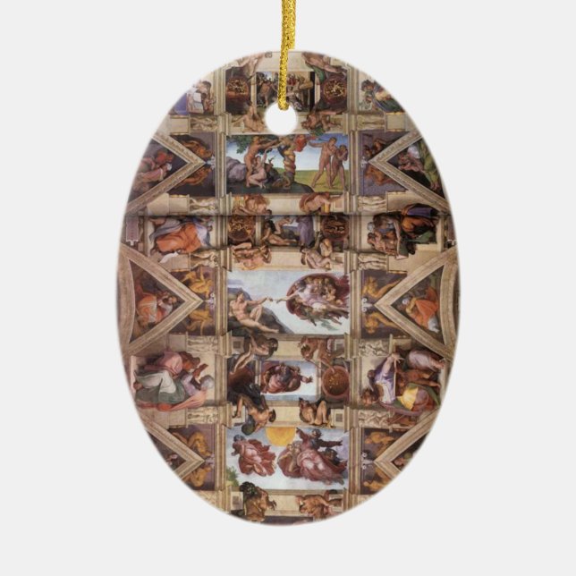 Sistine Chapel Ceiling Ceramic Ornament (Front)