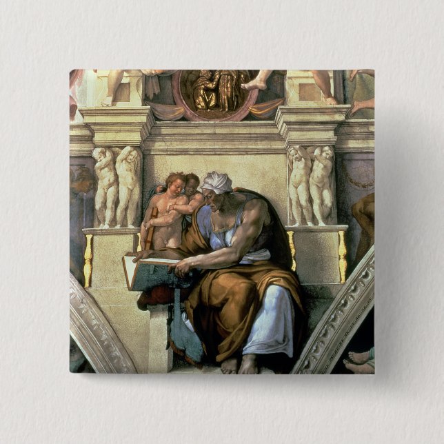 Sistine Chapel Ceiling: Cumaean Sibyl, 1510 Button (Front)