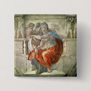 Sistine Chapel Ceiling: Delphic Sibyl Pinback Button