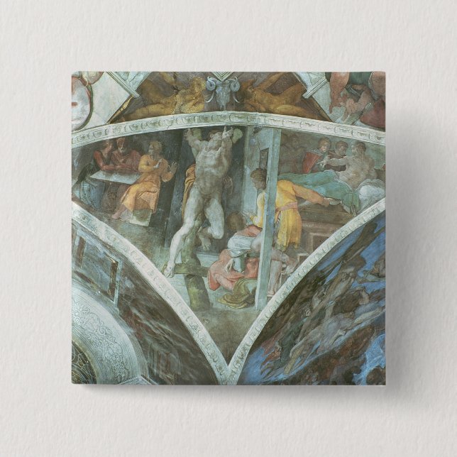 Sistine Chapel Ceiling: Haman Pinback Button (Front)