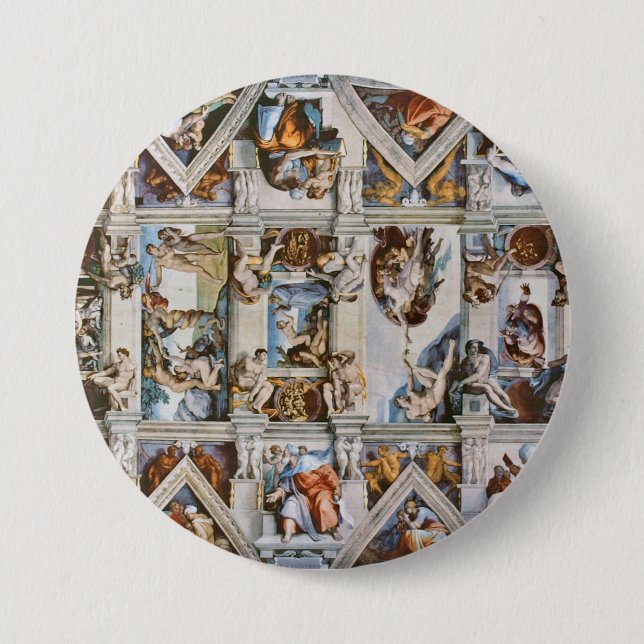 Sistine Chapel Ceiling Michelangelo Button (Front)