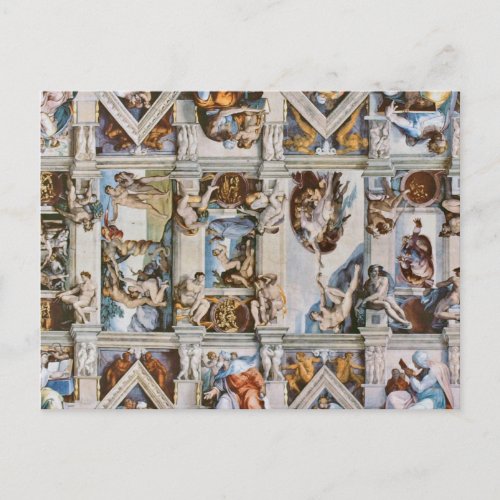 Sistine Chapel Ceiling Michelangelo Postcard