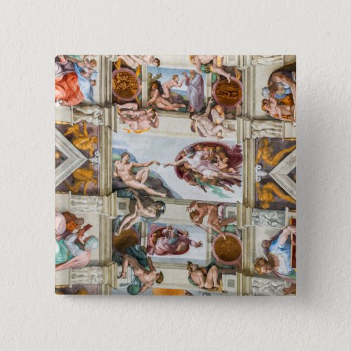 Sistine Chapel Michelangelo _ Vatican Rome Italy Button