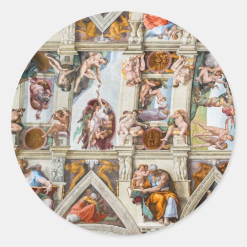 Sistine Chapel Michelangelo _ Vatican Rome Italy Classic Round Sticker