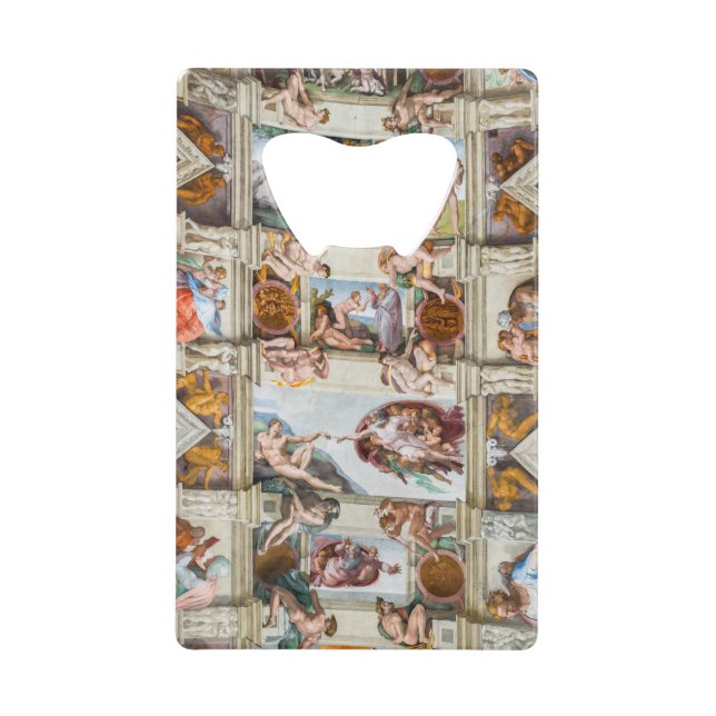 Sistine Chapel Michelangelo - Vatican, Rome, Italy Credit Card Bottle Opener (Front)