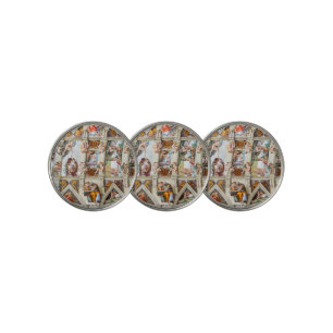 Sistine Chapel Michelangelo - Vatican, Rome, Italy Golf Ball Marker