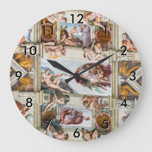 Sistine Chapel Michelangelo _ Vatican Rome Italy Large Clock