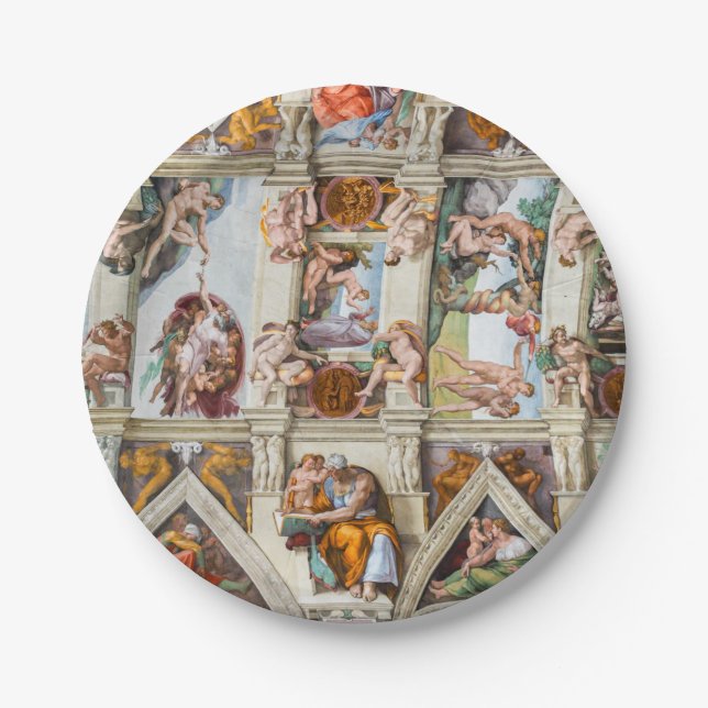 Sistine Chapel Michelangelo - Vatican, Rome, Italy Paper Plates (Front)