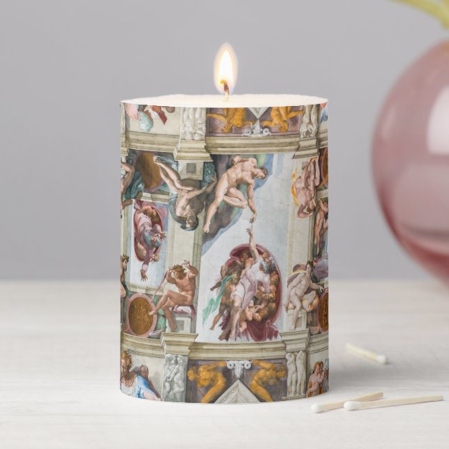 Sistine Chapel Michelangelo - Vatican, Rome, Italy Pillar Candle (In Situ)