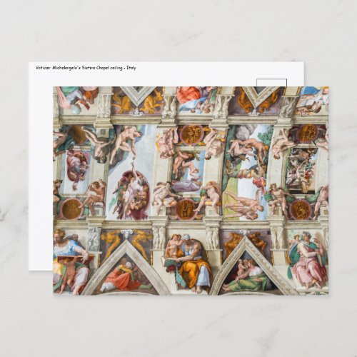 Sistine Chapel Michelangelo _ Vatican Rome Italy Postcard