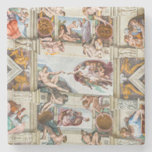 Sistine Chapel Michelangelo - Vatican, Rome, Italy Stone Coaster