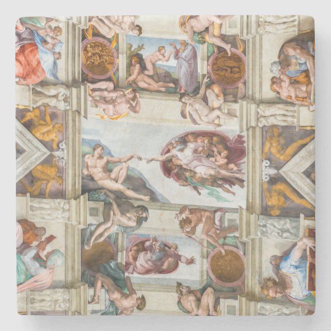 Sistine Chapel Michelangelo - Vatican, Rome, Italy Stone Coaster (Front)