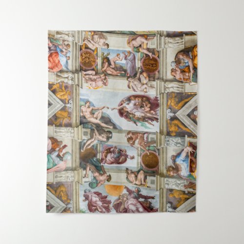 Sistine Chapel Michelangelo _ Vatican Rome Italy Tapestry