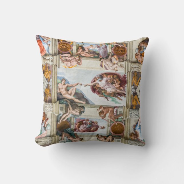 Sistine Chapel Michelangelo - Vatican, Rome, Italy Throw Pillow (Front)