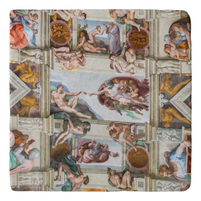Sistine Chapel Michelangelo - Vatican, Rome, Italy Trivet (Front)