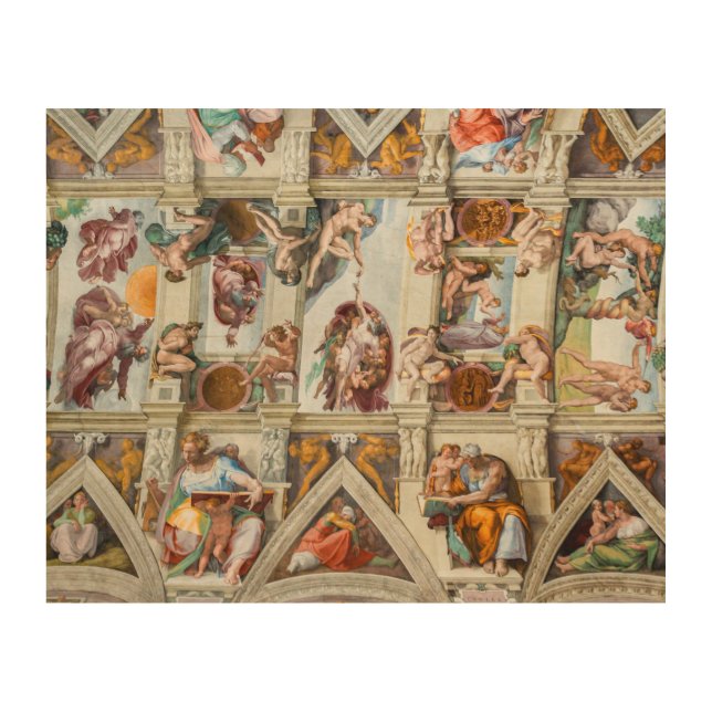 Sistine Chapel Michelangelo - Vatican, Rome, Italy Wood Wall Art (Front)