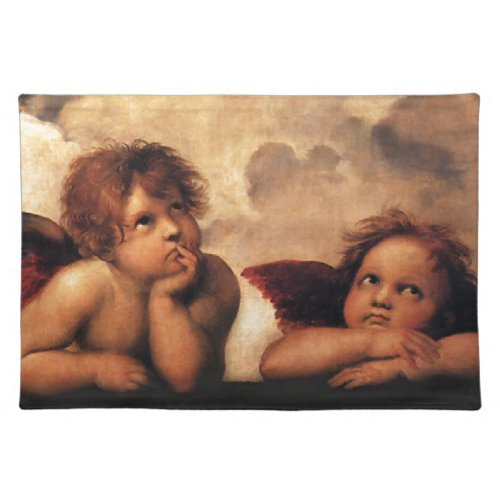 Sistine Madonna 2 Angels by Raphael Cloth Placemat