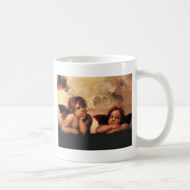 Sistine Madonna 2 Angels by Raphael Coffee Mug (Right)