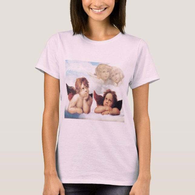 Sistine Madonna 2 Angels by Raphael T-Shirt (Front)