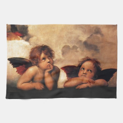 Sistine Madonna 2 Angels by Raphael Towel
