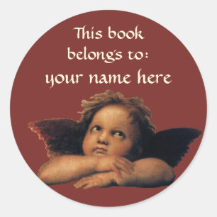 Sistine Madonna Angels by Raphael Bookplate