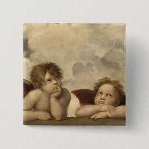 Sistine Madonna Angels by Raphael Pinback Button