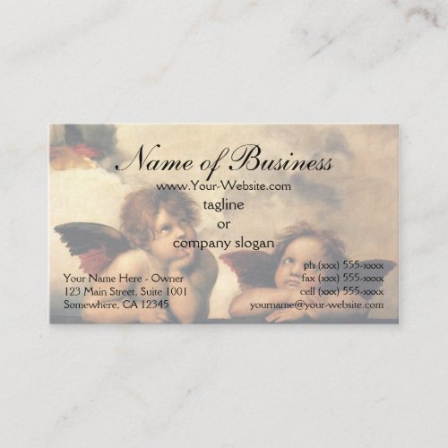 Sistine Madonna Angels by Raphael Raffaello Business Card