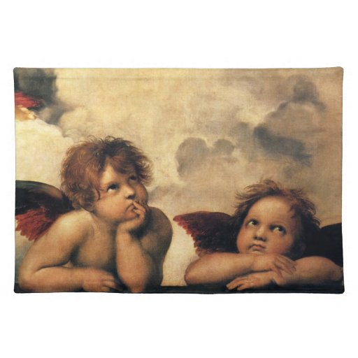 Sistine Madonna Angels by Raphael, Renaissance Art Placemats | Zazzle