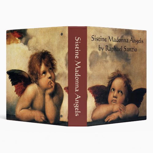 Sistine Madonna Angels by Raphael Sanzio 3 Ring Binder
