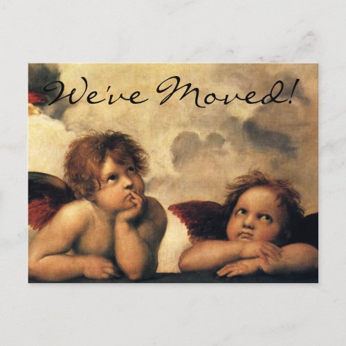 Sistine Madonna Angels by Raphael Sanzio Announcement Postcard