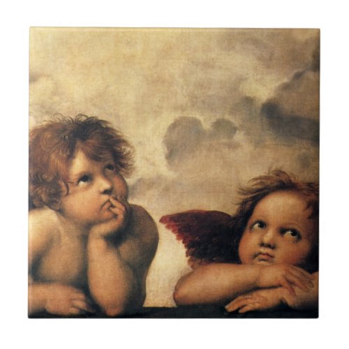 Sistine Madonna Angels by Raphael Sanzio Ceramic Tile