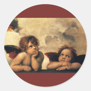 Sistine Madonna Angels by Raphael Sanzio Classic Round Sticker