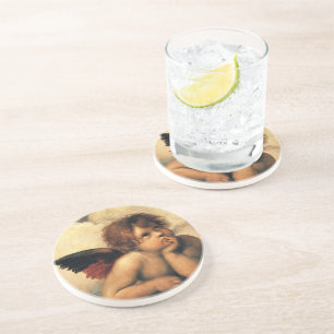 Sistine Madonna Angels by Raphael Sanzio Drink Coaster