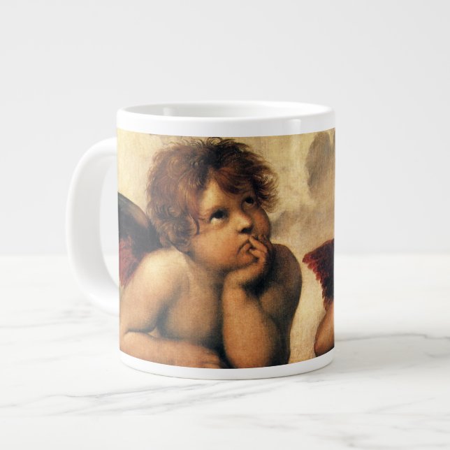 Sistine Madonna Angels by Raphael Sanzio Giant Coffee Mug (Front Left)