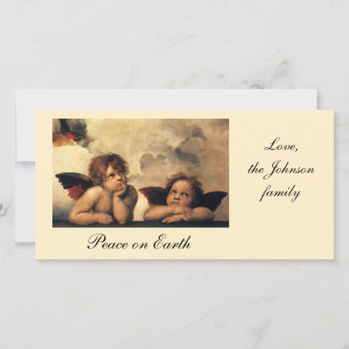 Sistine Madonna Angels by Raphael Sanzio Holiday Card